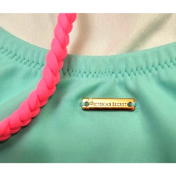 Victorias Secret One Piece Swimsuit Large Lace up Turquoise Aqua NOWT - Picture 6 of 7